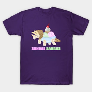 Sundae Saurus (with text) T-Shirt